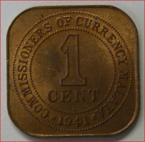 Malaya 1 cent 1941 KM2